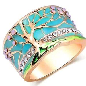 Tree of Life Opal Ring, Size 6